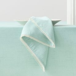 Lenox Westmore French Perle Solid Ice Blue Dinner Napkins, Set of 4