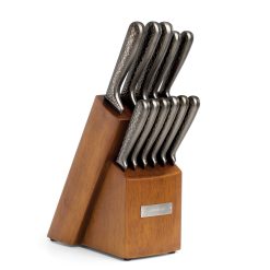 Lenox Westmore Nero Hammered Titanium 12 Piece Cutlery Block Set