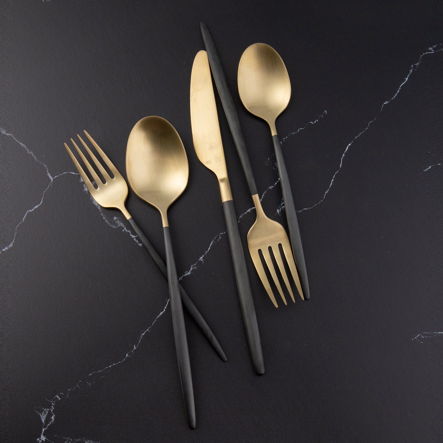 Lenox Westmore Gaze Black Champagne Satin 20-Piece Flatware Set - Image 8