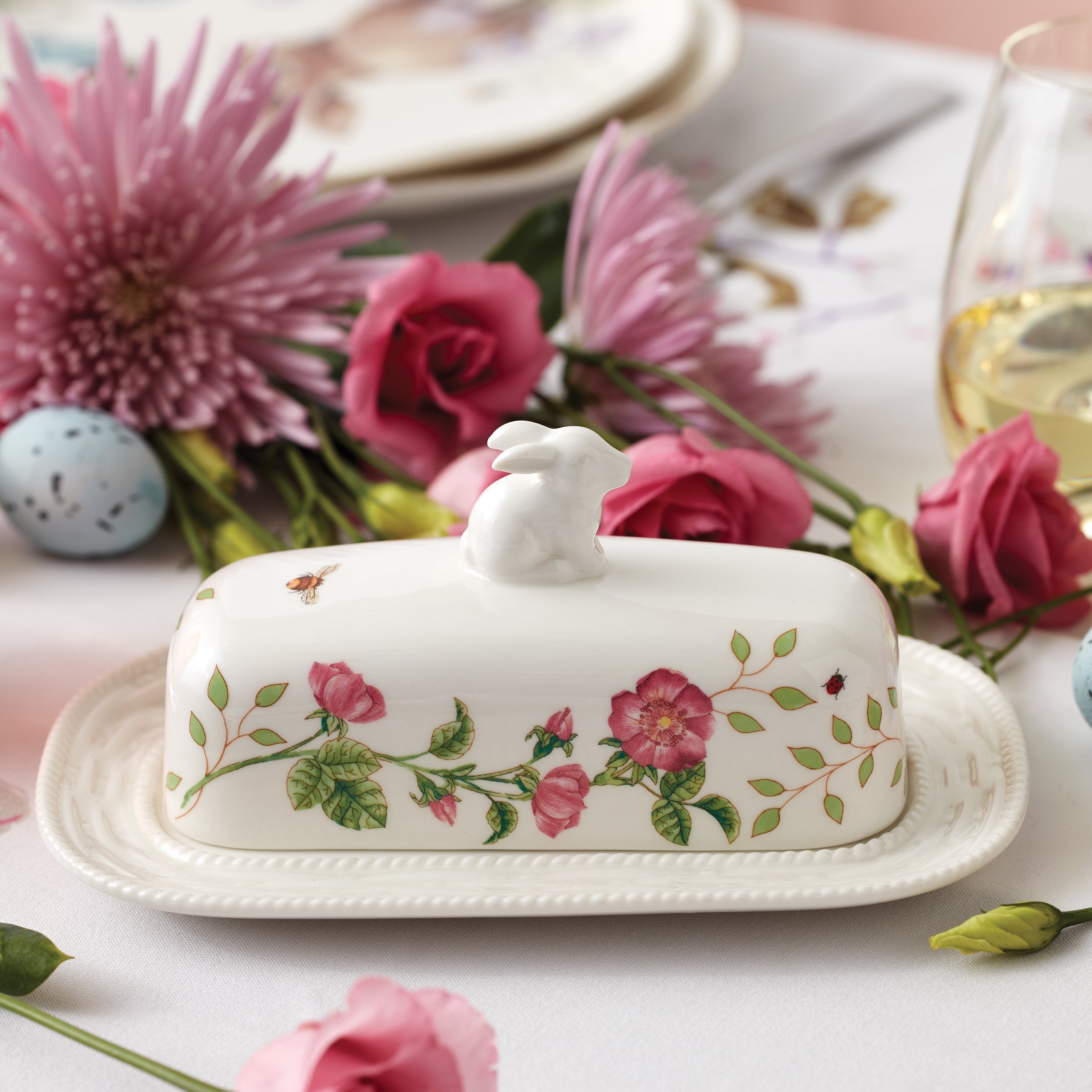 Lenox Westmore Butterfly Meadow Bunny Covered Butter Dish - Image 2