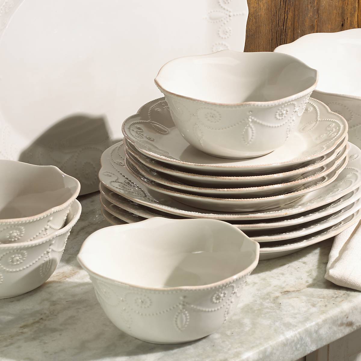Lenox Westmore French Perle White 12-Piece Dinnerware Set - Image 3