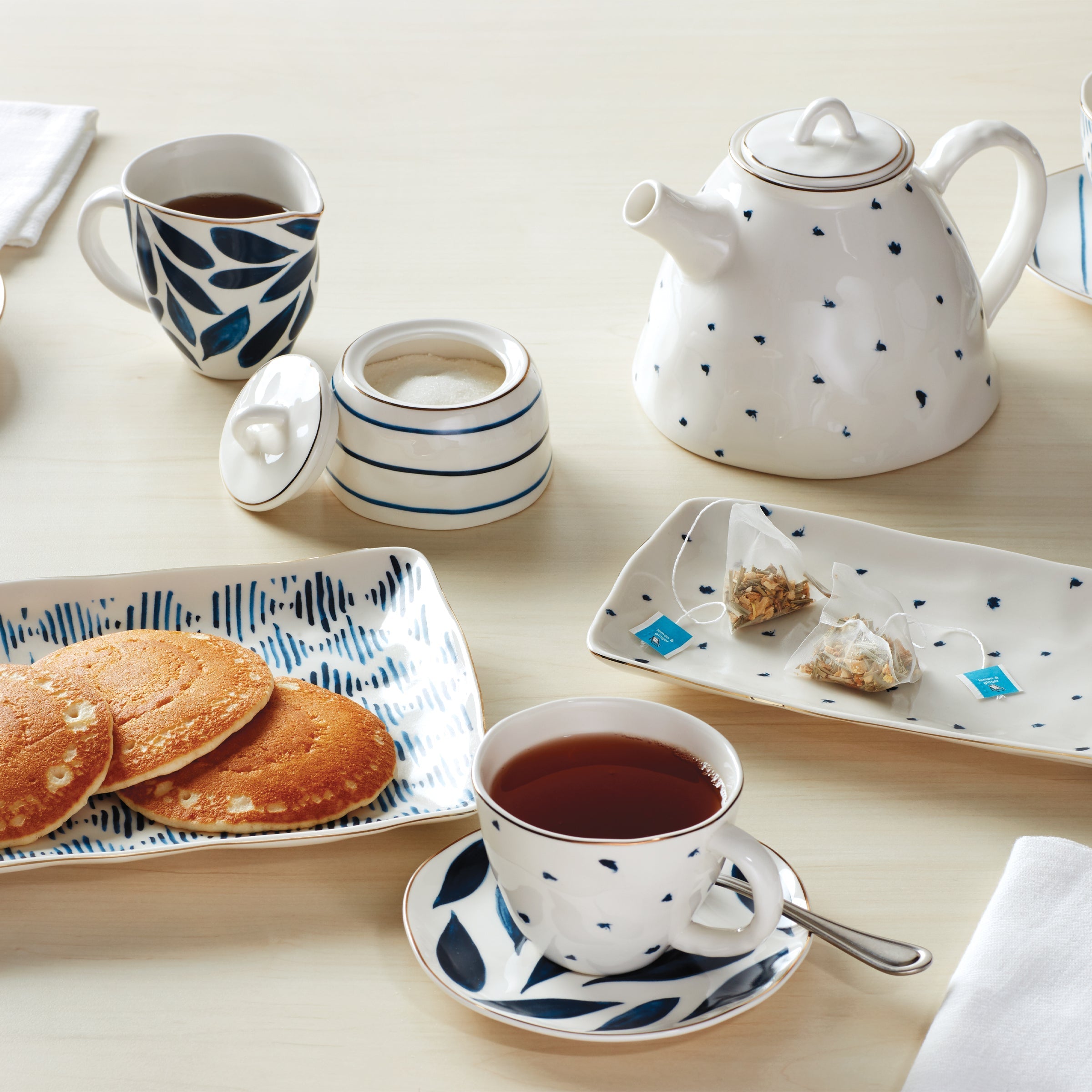 Lenox Westmore Blue Bay 4-Piece Teacup & Saucer Set - Image 3