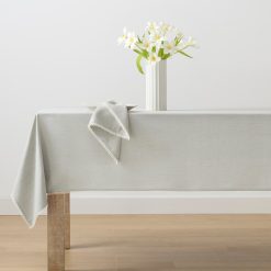 Alternative view of Lenox Westmore French Perle Solid Dove Grey 60x102 Tablecloth
