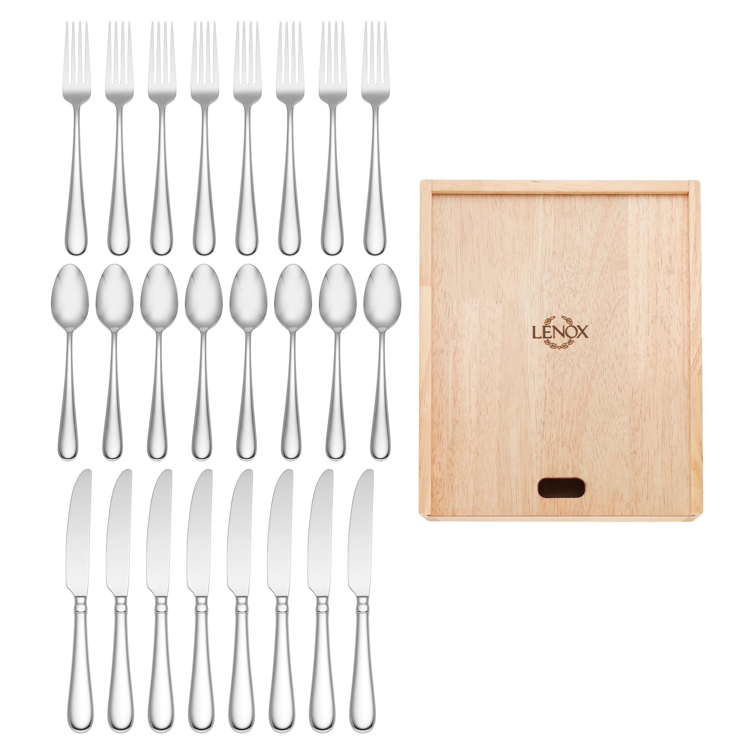 Lenox Westmore Studio 1414 Mirror 24 Piece Flatware Set with Caddy - Image 4