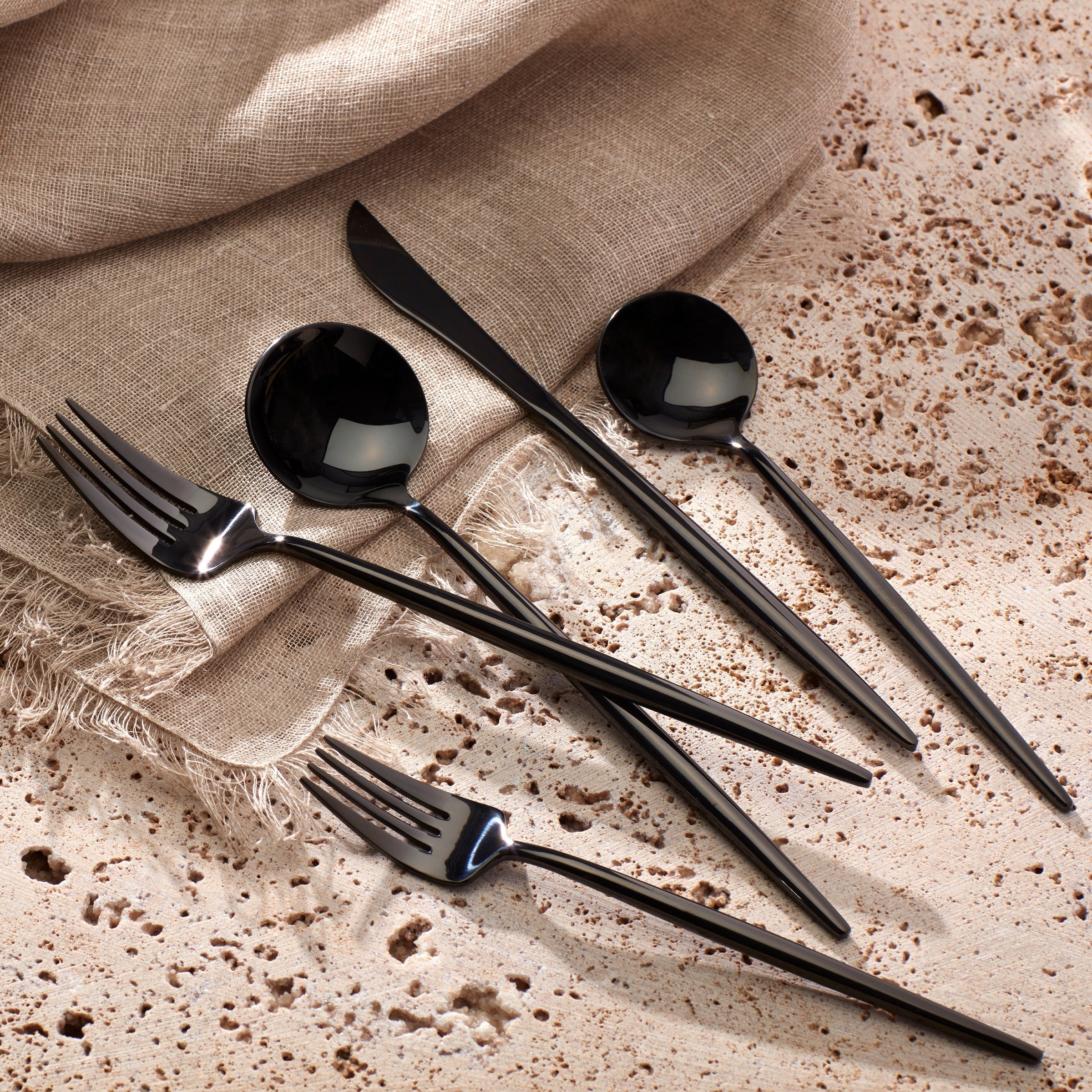 Lenox Westmore Zephyr Black Mirror 45-Piece Flatware Set - Image 2