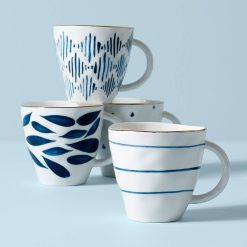 Lenox Westmore Blue Bay Dessert Mugs, Set of 4