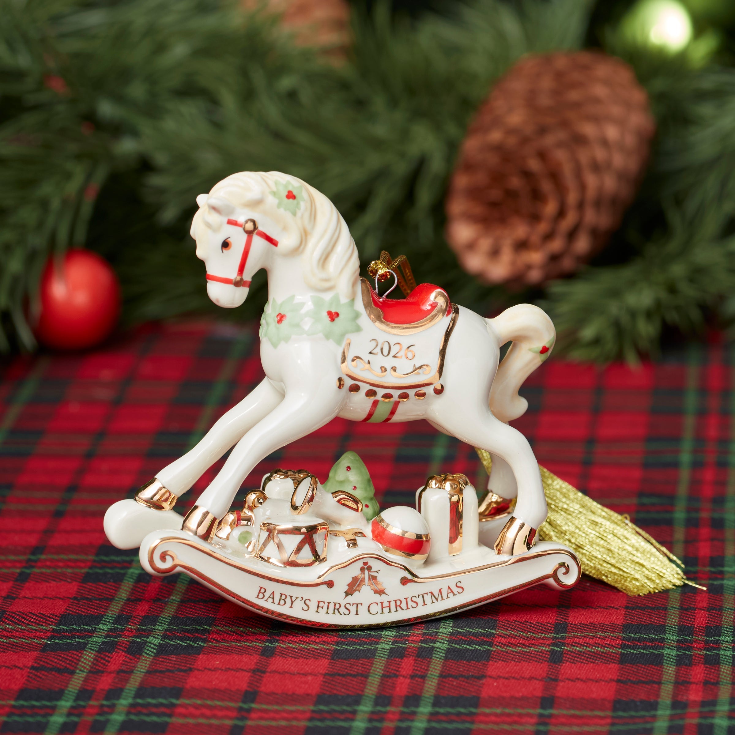 Lenox Westmore 2026 Baby's 1st Christmas Vintage Rocking Horse Ornament - Image 3