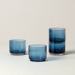 Lenox Westmore Tuscany Classics Stackable Blue Short Glasses, Set of 4