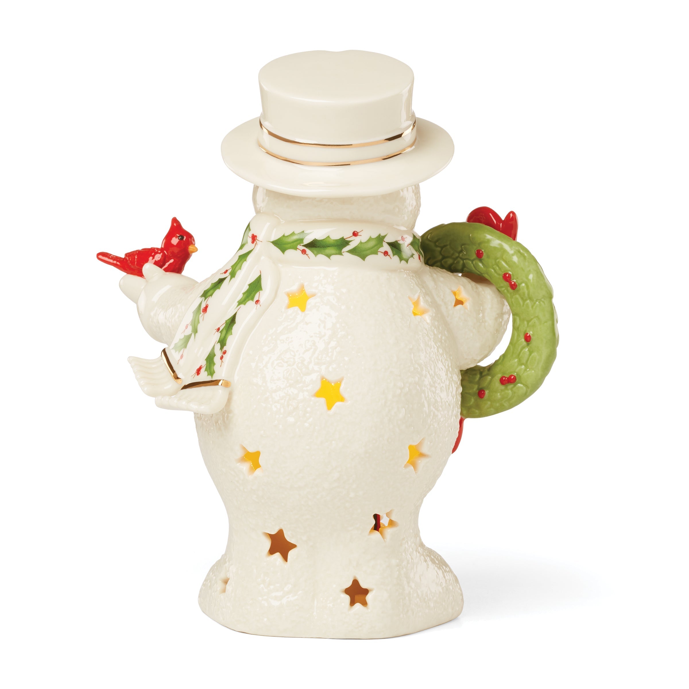 Lenox Westmore Happy Holly Days Snowman Holding Wreath Figurine - Image 6