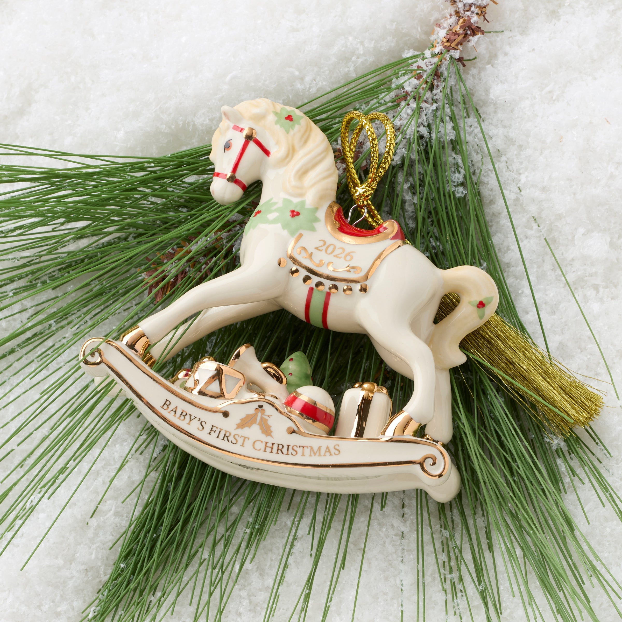 Lenox Westmore 2026 Baby's 1st Christmas Vintage Rocking Horse Ornament - Image 2