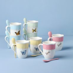 Alternative view of Lenox Westmore Butterfly Meadow Color Mugs with Spoons, Set of 8