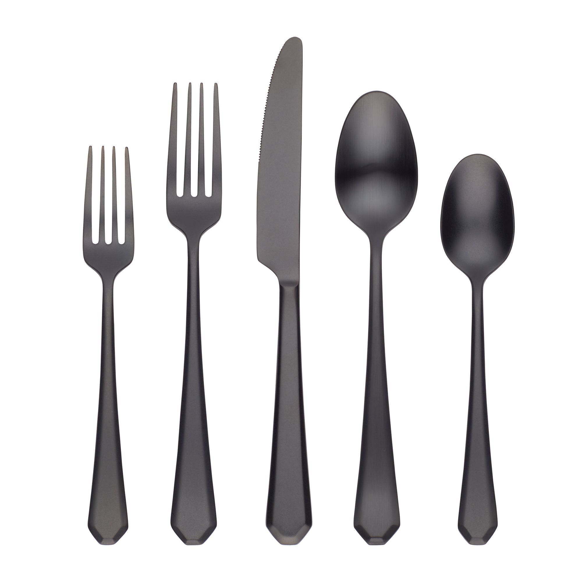 Lenox Westmore Geo Black Satin 20-Piece Flatware Set - Image 2