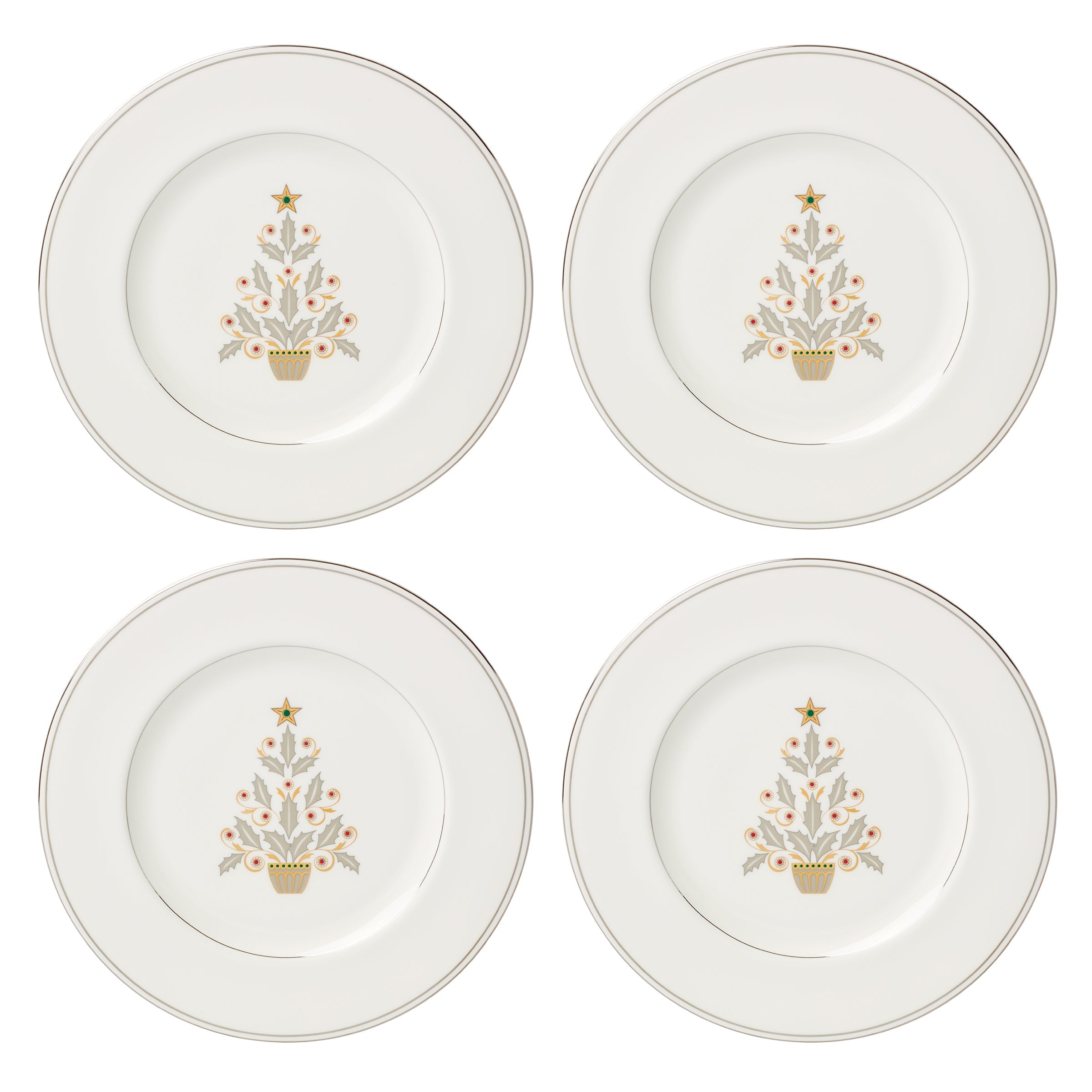Lenox Westmore Federal Platinum Tree Accent Plates, Set of 4 - Image 4
