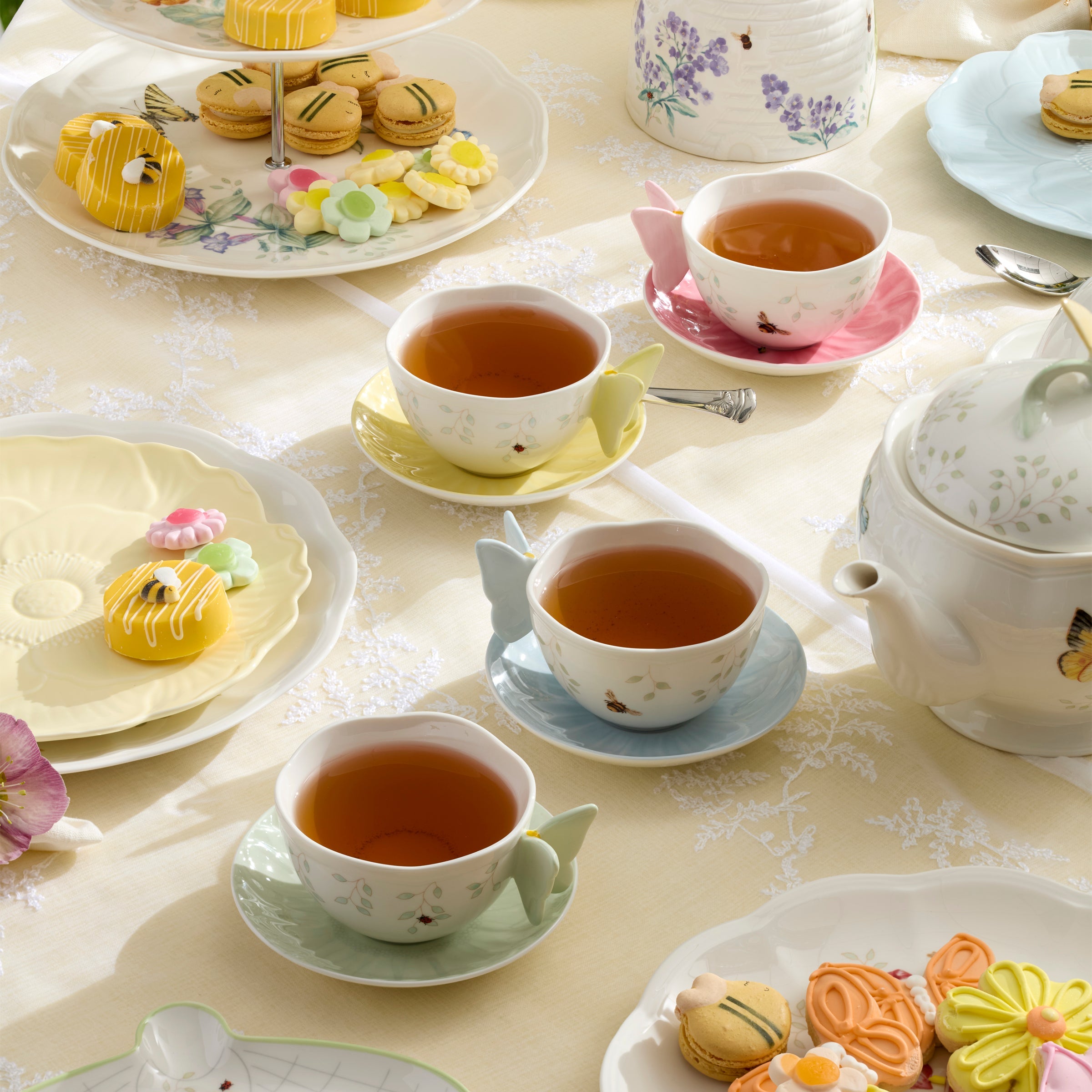 Lenox Westmore Butterfly Meadow Floral Pink Cup & Saucer - Image 3