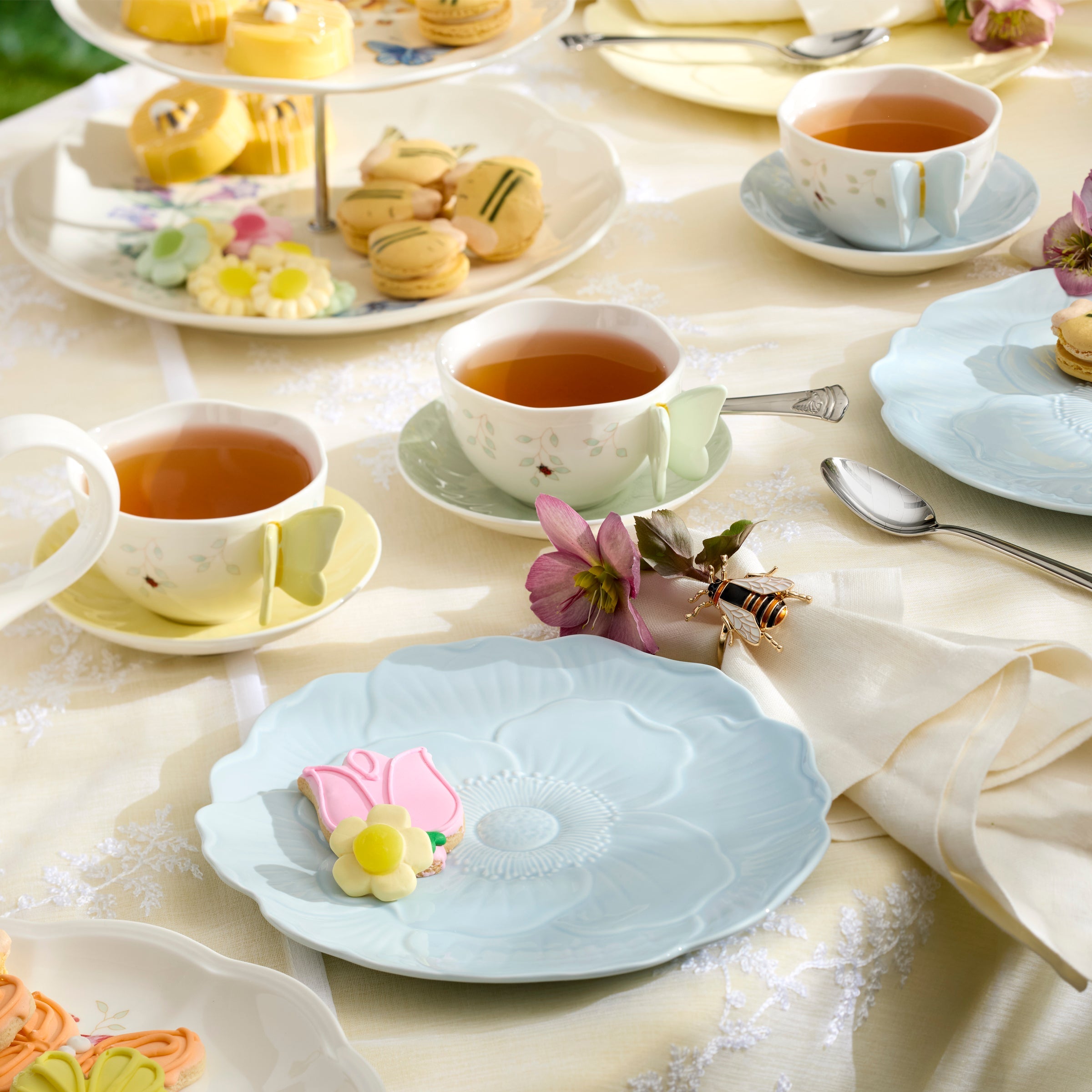 Lenox Westmore Butterfly Meadow Floral Blue Accent Plates, Set of 4 - Image 3