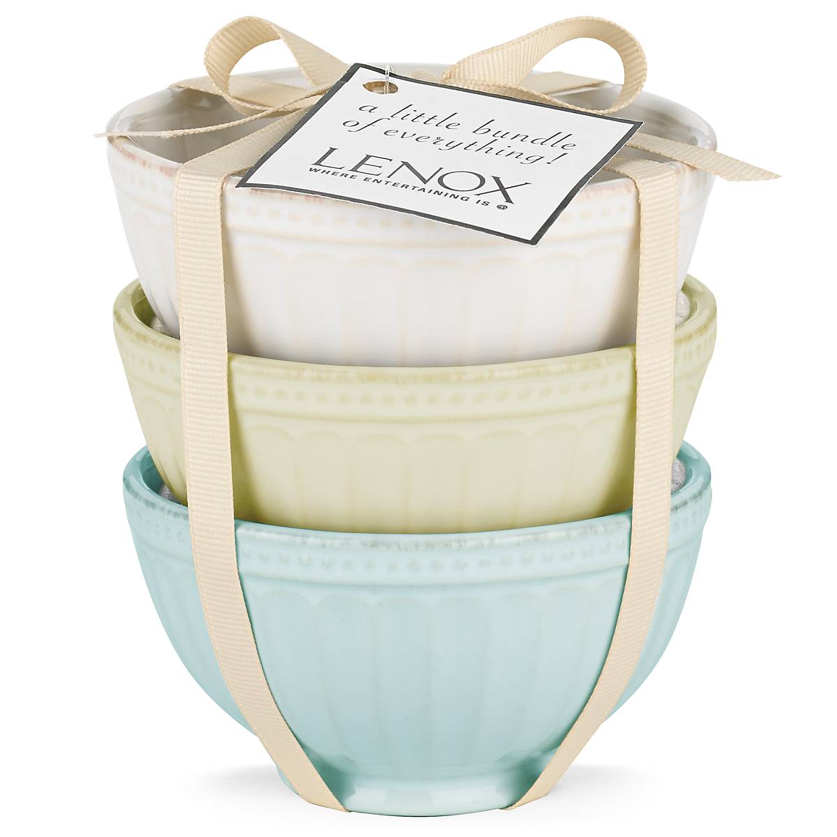 Lenox Westmore French Perle Groove Assorted Mini 3-Piece Bowl Set - Image 2