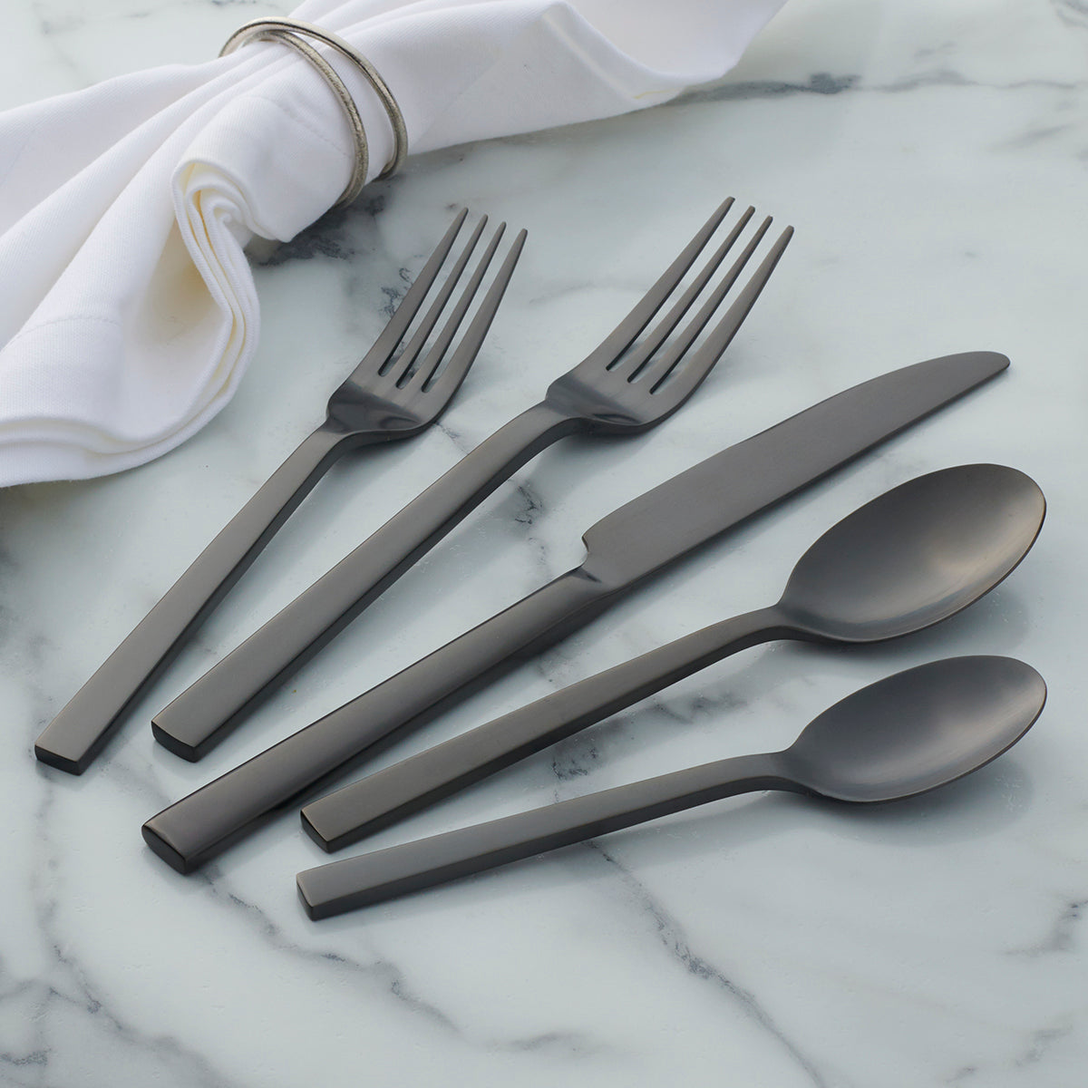 Lenox Westmore Chefs Table Midnight Matte 20-Piece Flatware Set - Image 2
