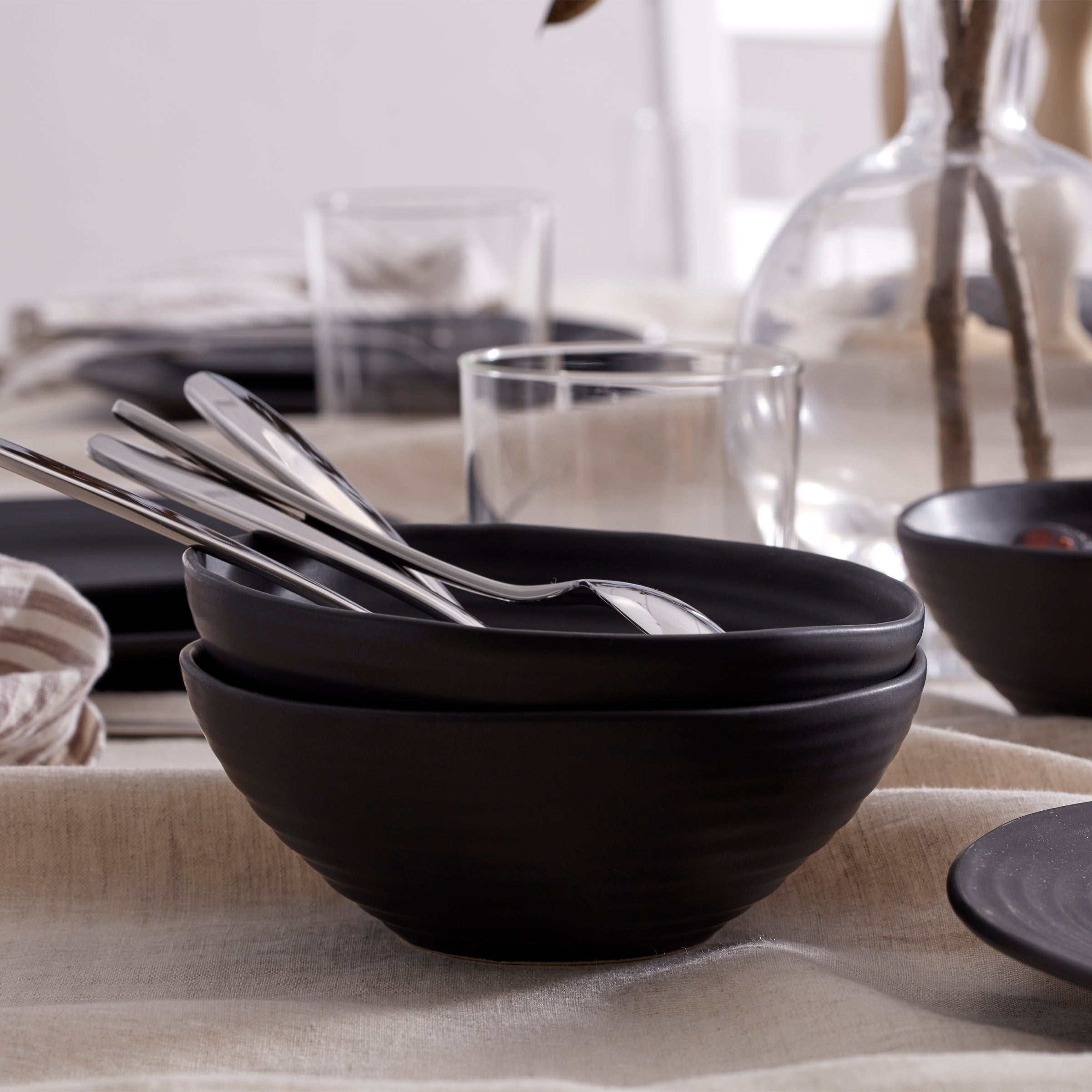Lenox Westmore Ridge Black 12-Piece Dinnerware Set - Image 12