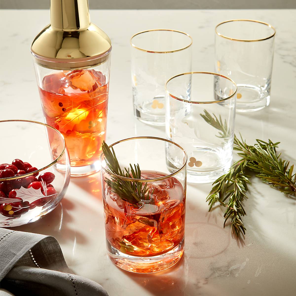 Lenox Westmore Holiday Gold Double Old Fashion Glasses, Set of 4 - Image 5