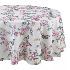 Lenox Westmore Butterfly Meadow Floral 70x70 Round Tablecloth