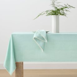 Alternative view of Lenox Westmore French Perle Solid Ice Blue 60x102 Tablecloth