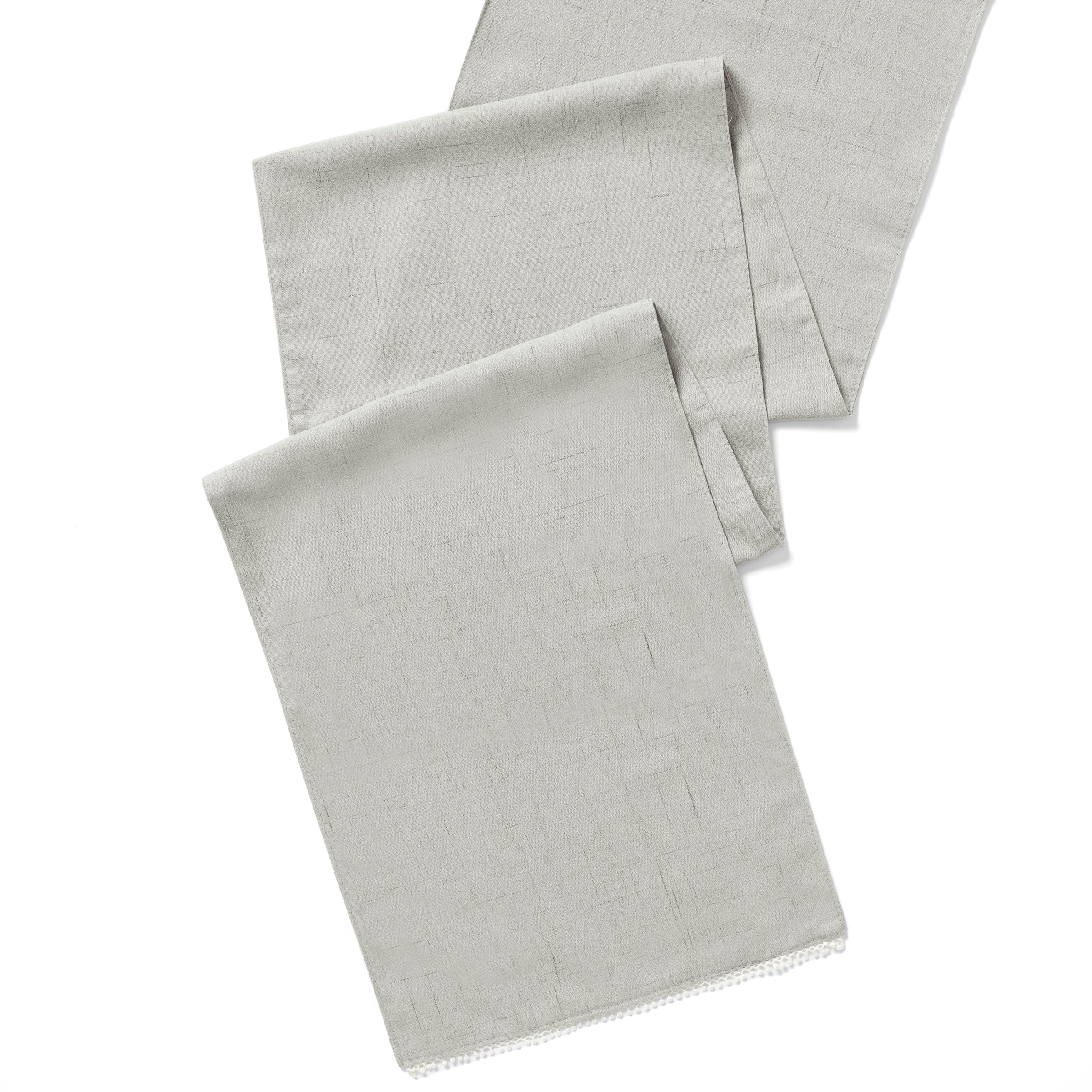 Lenox Westmore French Perle Solid Dove Grey 14x90 Table Runner - Image 2
