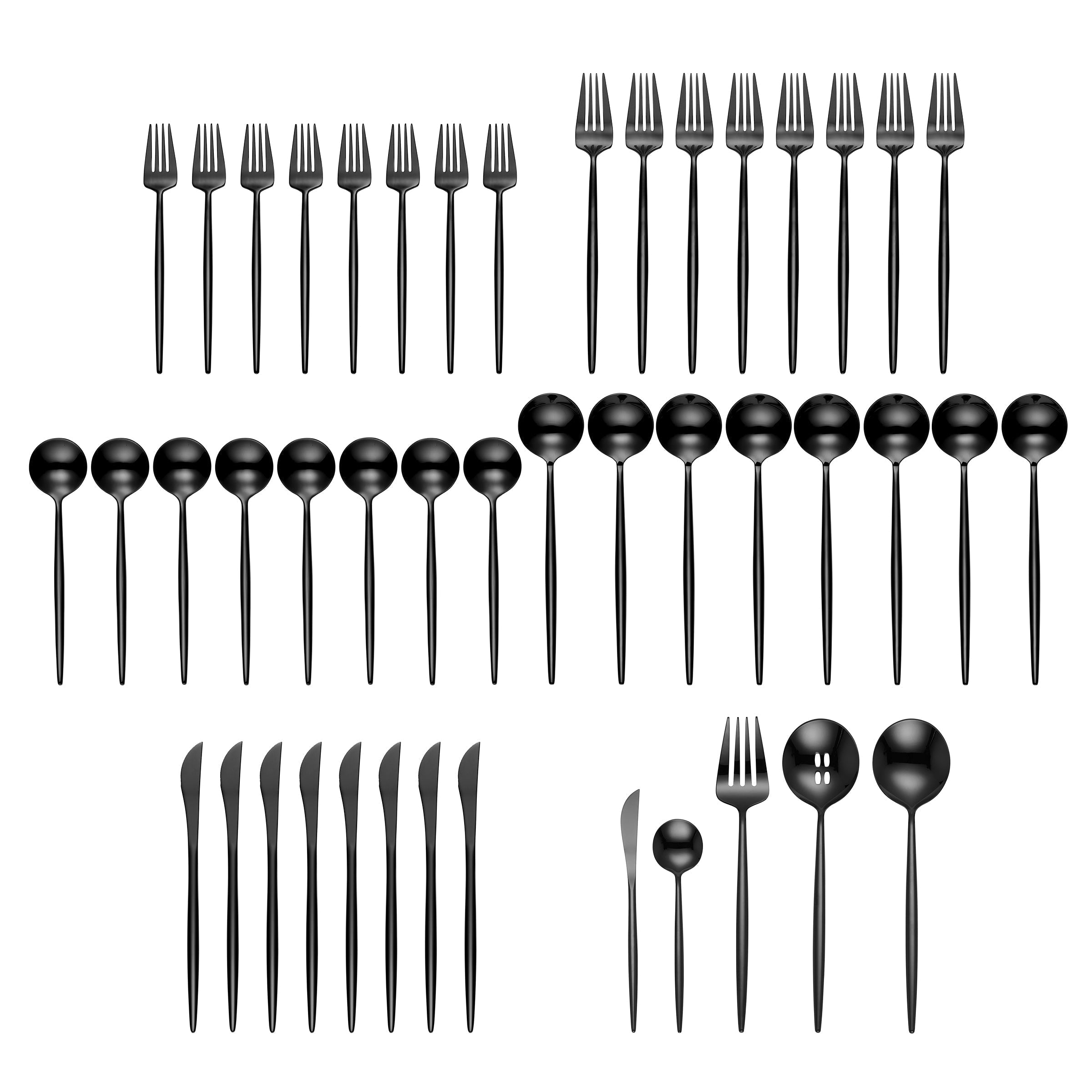 Lenox Westmore Zephyr Black Mirror 45-Piece Flatware Set - Image 3