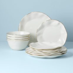 Lenox Westmore Blue Bay White 12-Piece Dinnerware Set