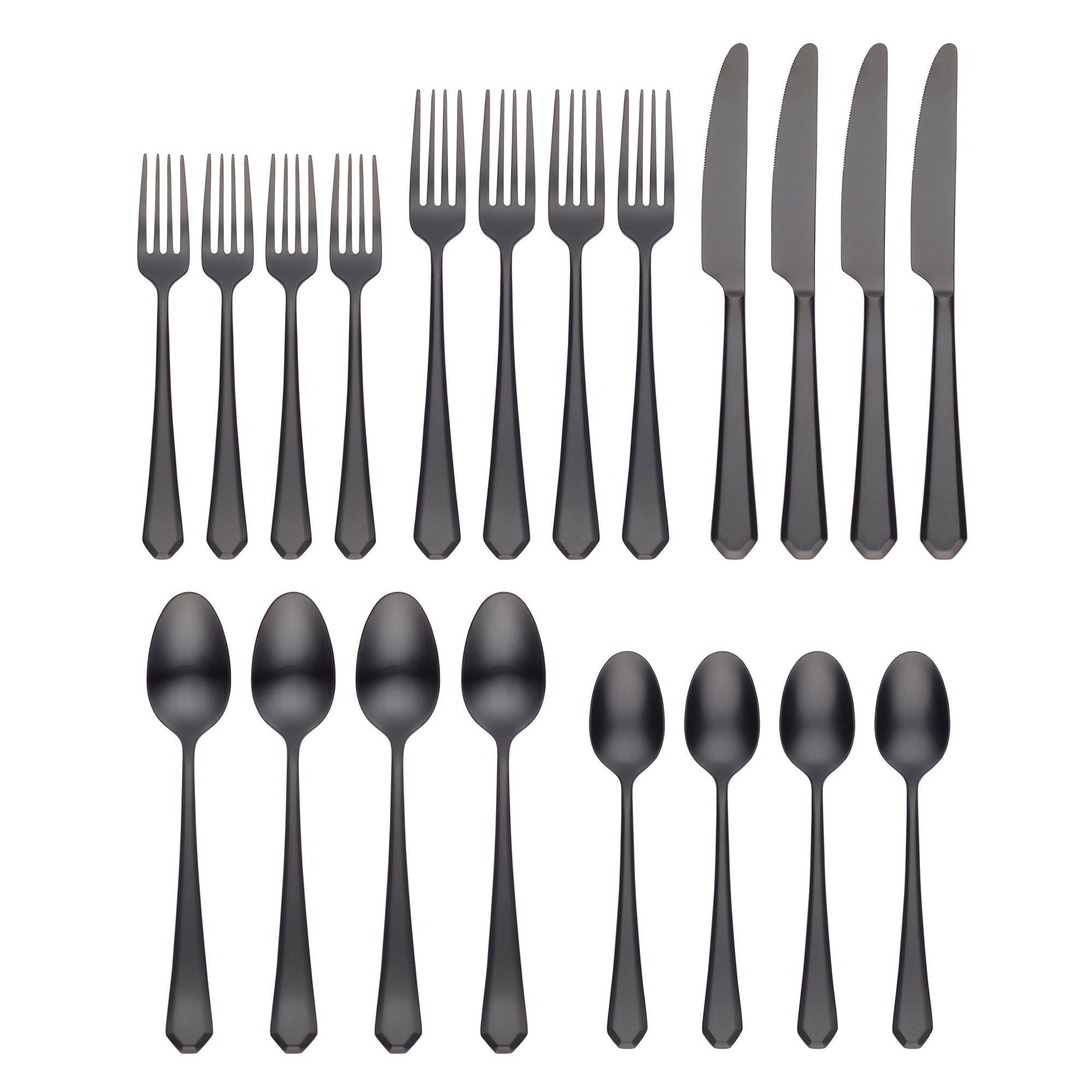 Lenox Westmore Geo Black Satin 20-Piece Flatware Set