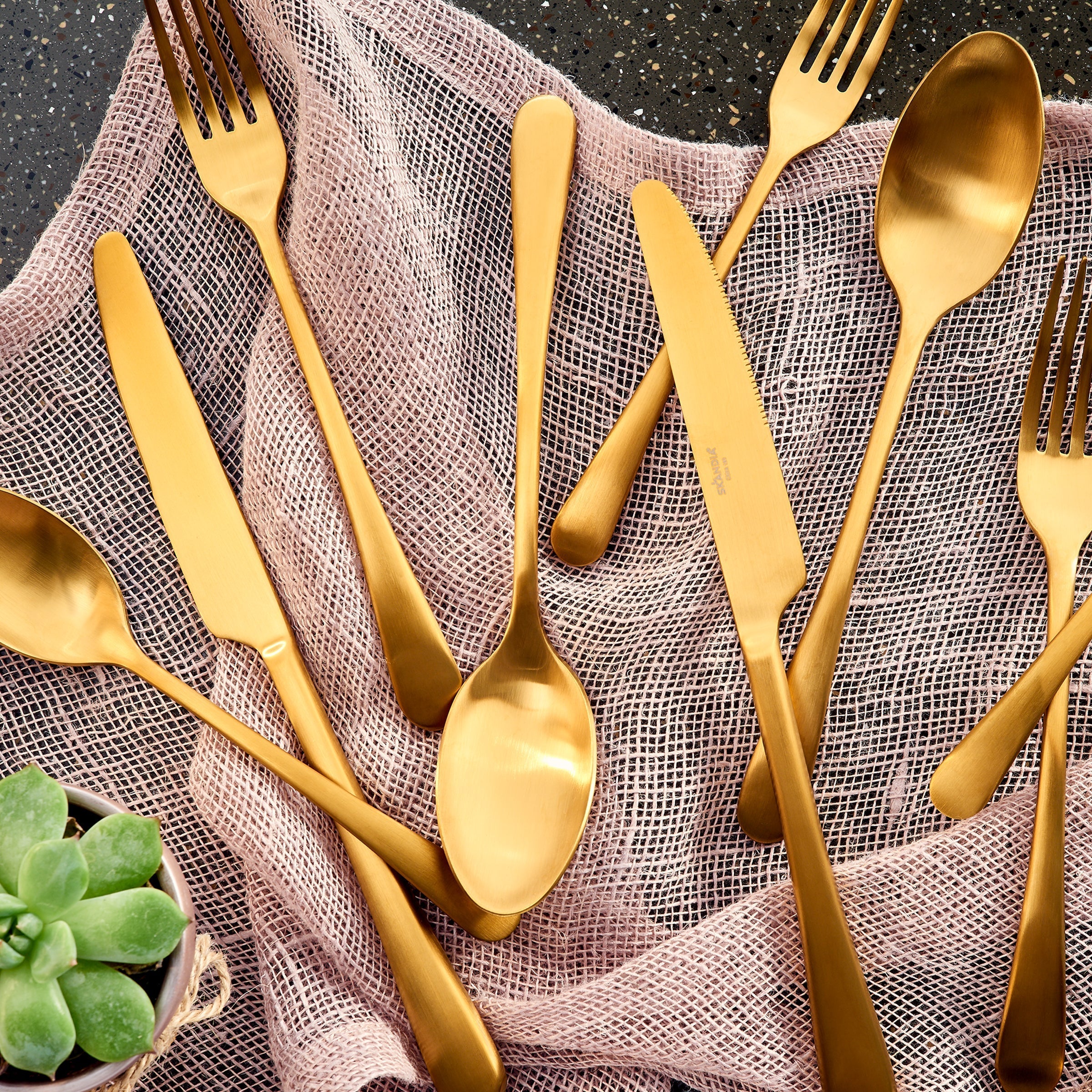 Lenox Westmore Mirabella Gold Titanium Satin 20-Piece Flatware Set - Image 3