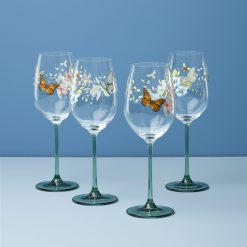 Lenox Westmore Butterfly Meadow Wine Glasses, Set of 4