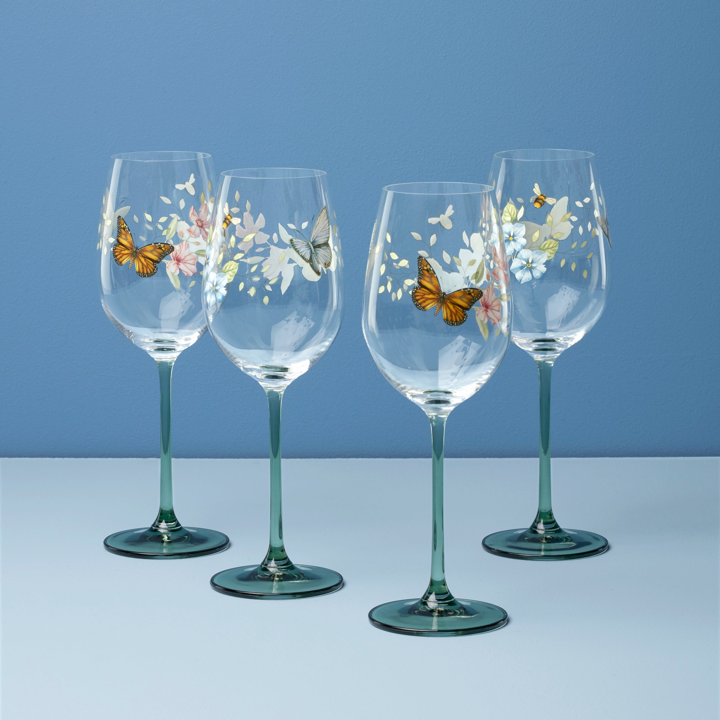 Lenox Westmore Butterfly Meadow Wine Glasses, Set of 4