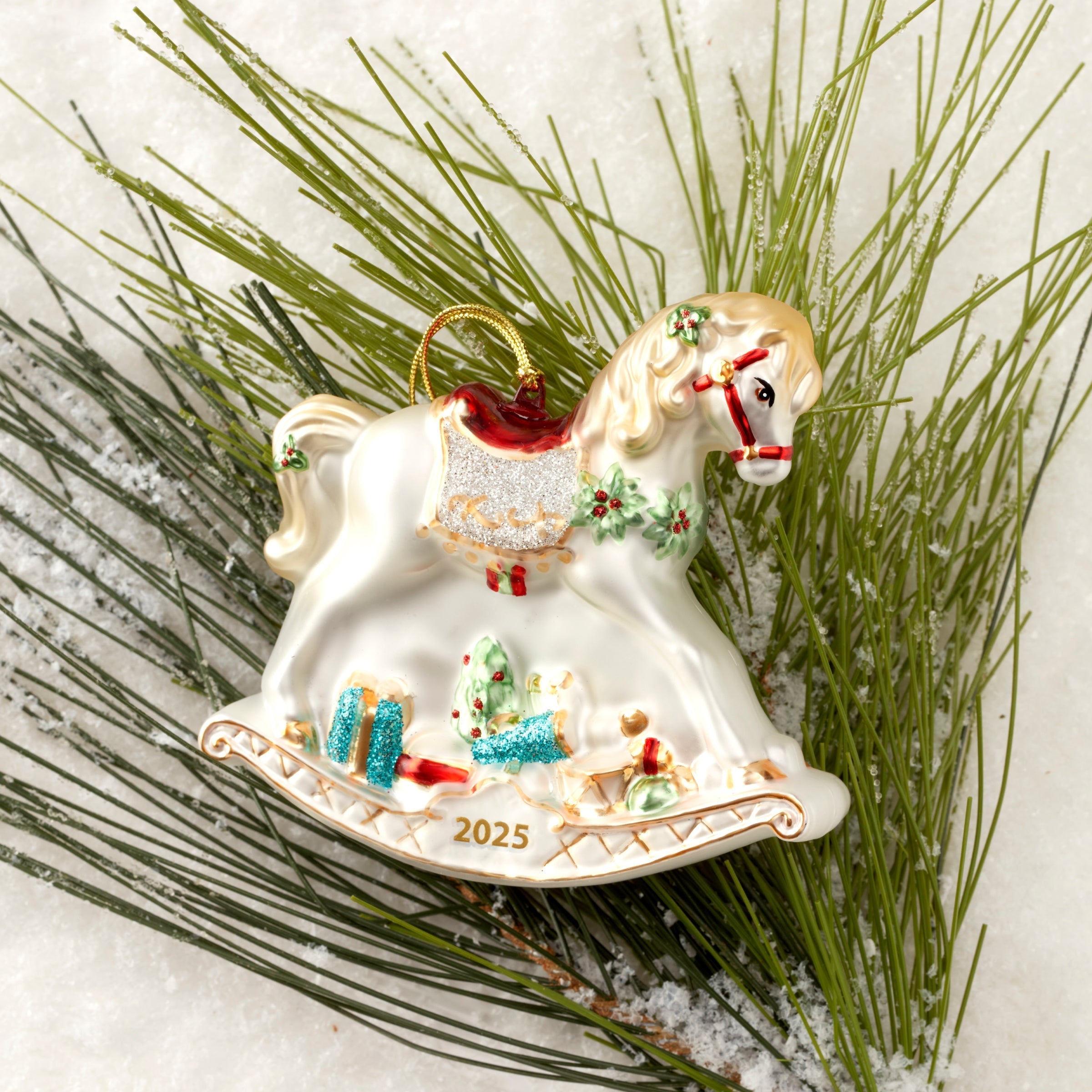 Lenox Westmore 2025 Blown Glass Baby's 1st Rocking Horse Ornament - Image 2