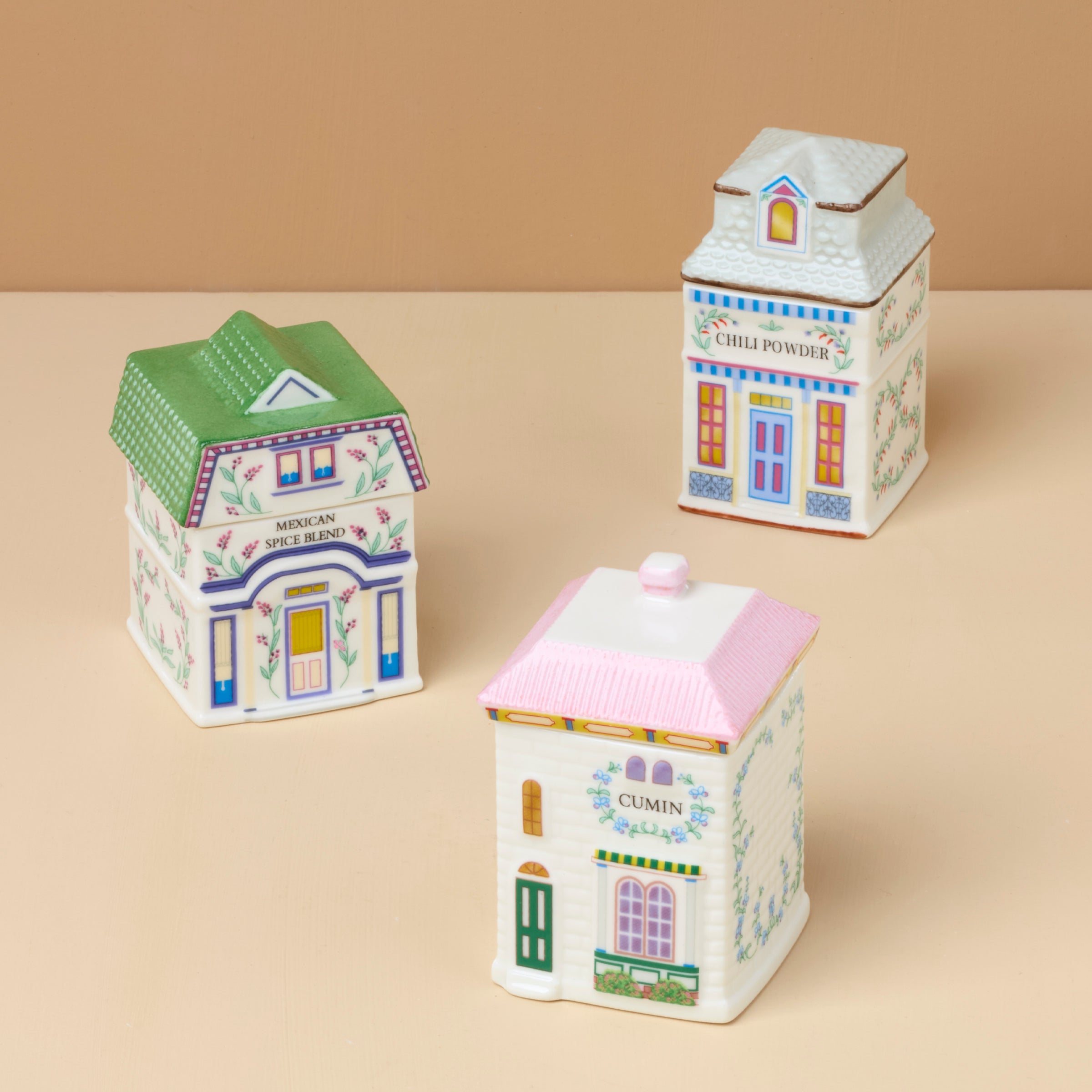 Lenox Westmore Lenox Spice Village 3-Piece Santa Fe Spice Jar Set