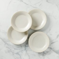 Lenox Westmore French Perle Groove White Dinner Plates, Set of 4