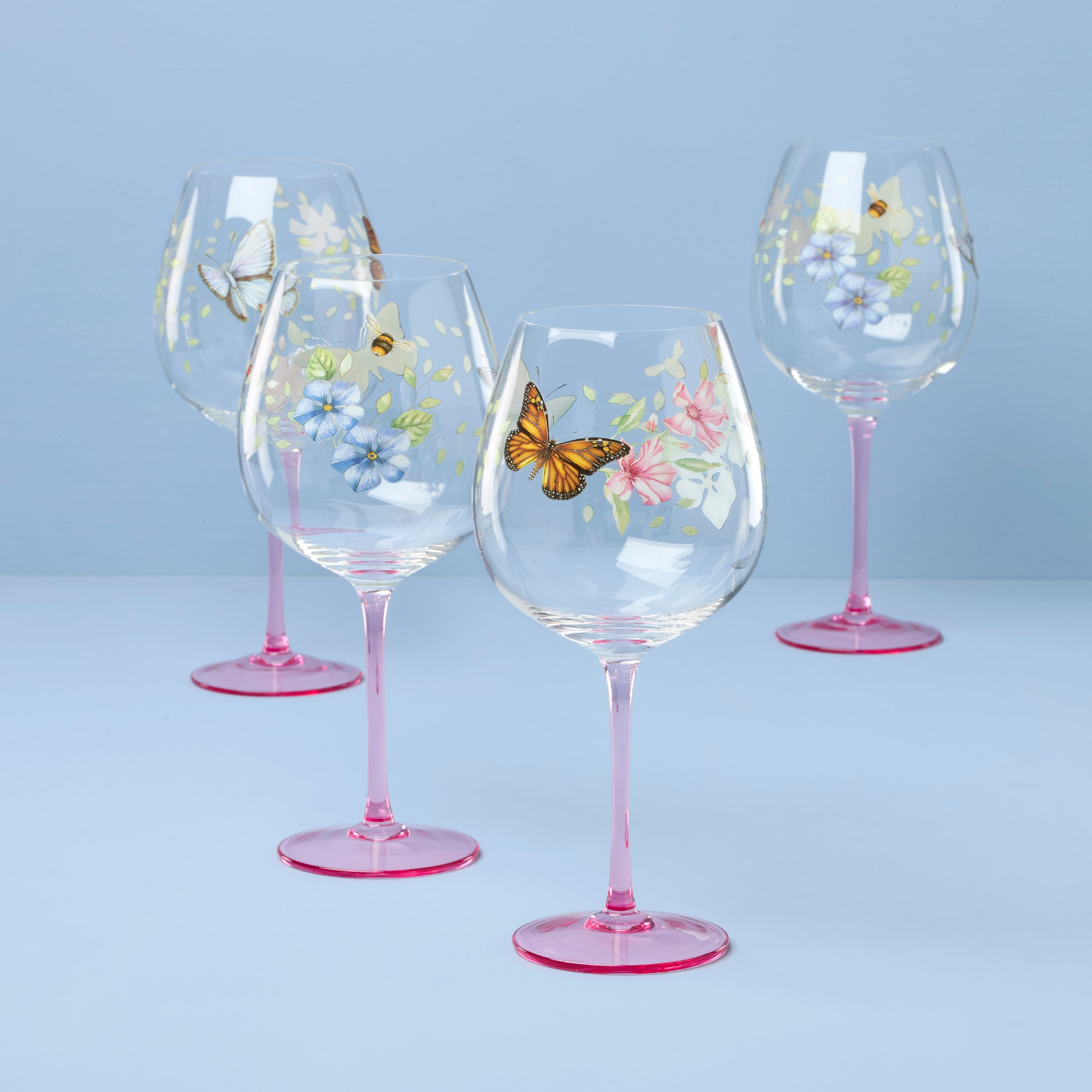 Lenox Westmore Butterfly Meadow Pink Decal Balloon, Set of 4