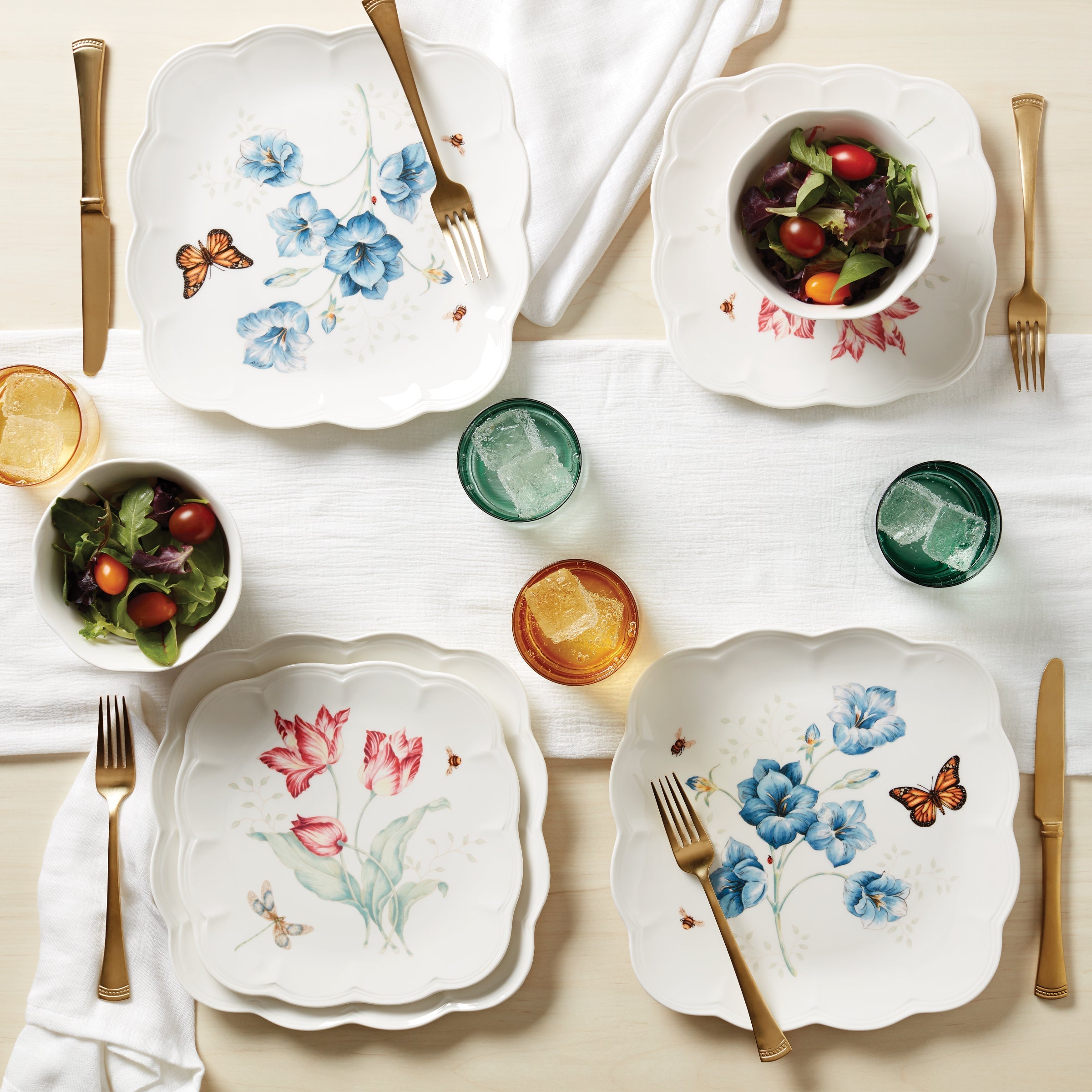 Lenox Westmore Butterfly Meadow Square Dinner Plates, Set of 4 - Image 5