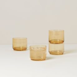 Lenox Westmore Tuscany Classics Stackable Amber Short Glasses, Set of 4