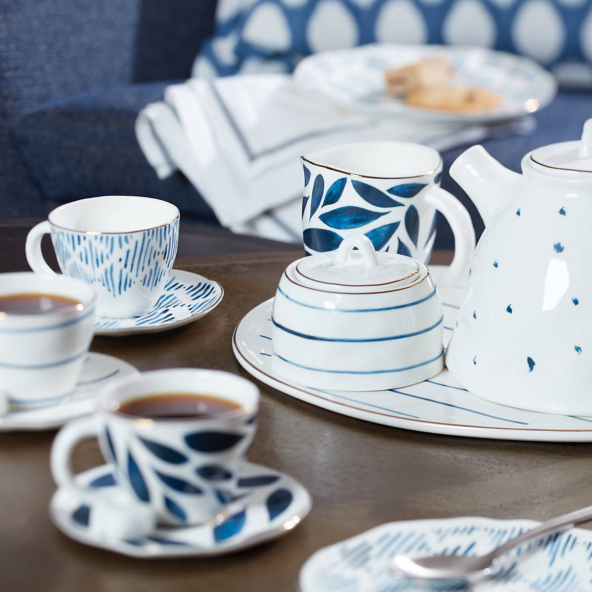 Lenox Westmore Blue Bay 8-Piece Espresso Cup & Saucer Set - Image 4