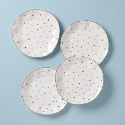 Lenox Westmore Blue Bay Dots Dinner Plates, Set of 4