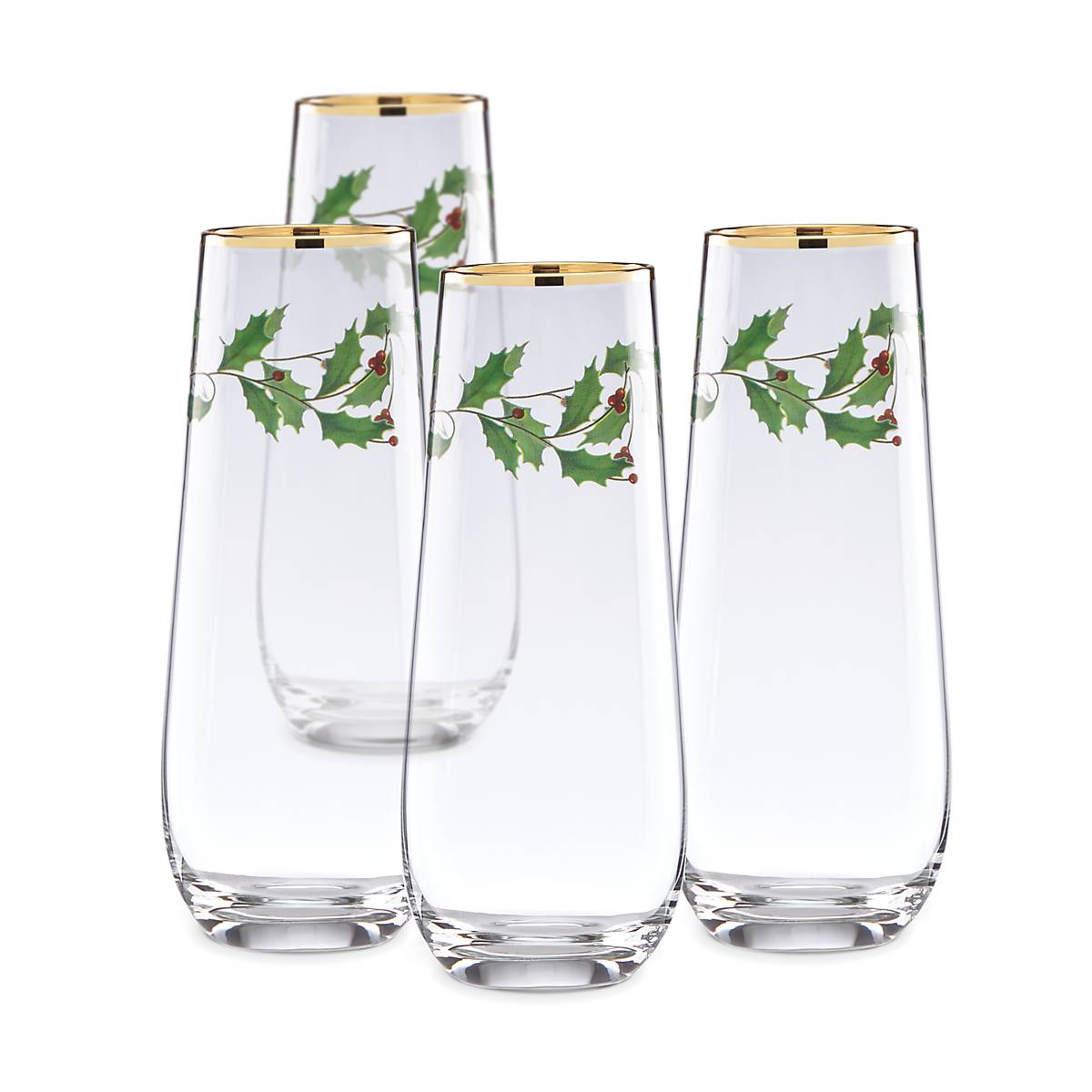 Lenox Westmore Holiday Stemless Flute Glasses, Set of 4 - Image 2