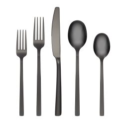 Lenox Westmore Beacon Black Sand Mirror 20-Piece Flatware Set