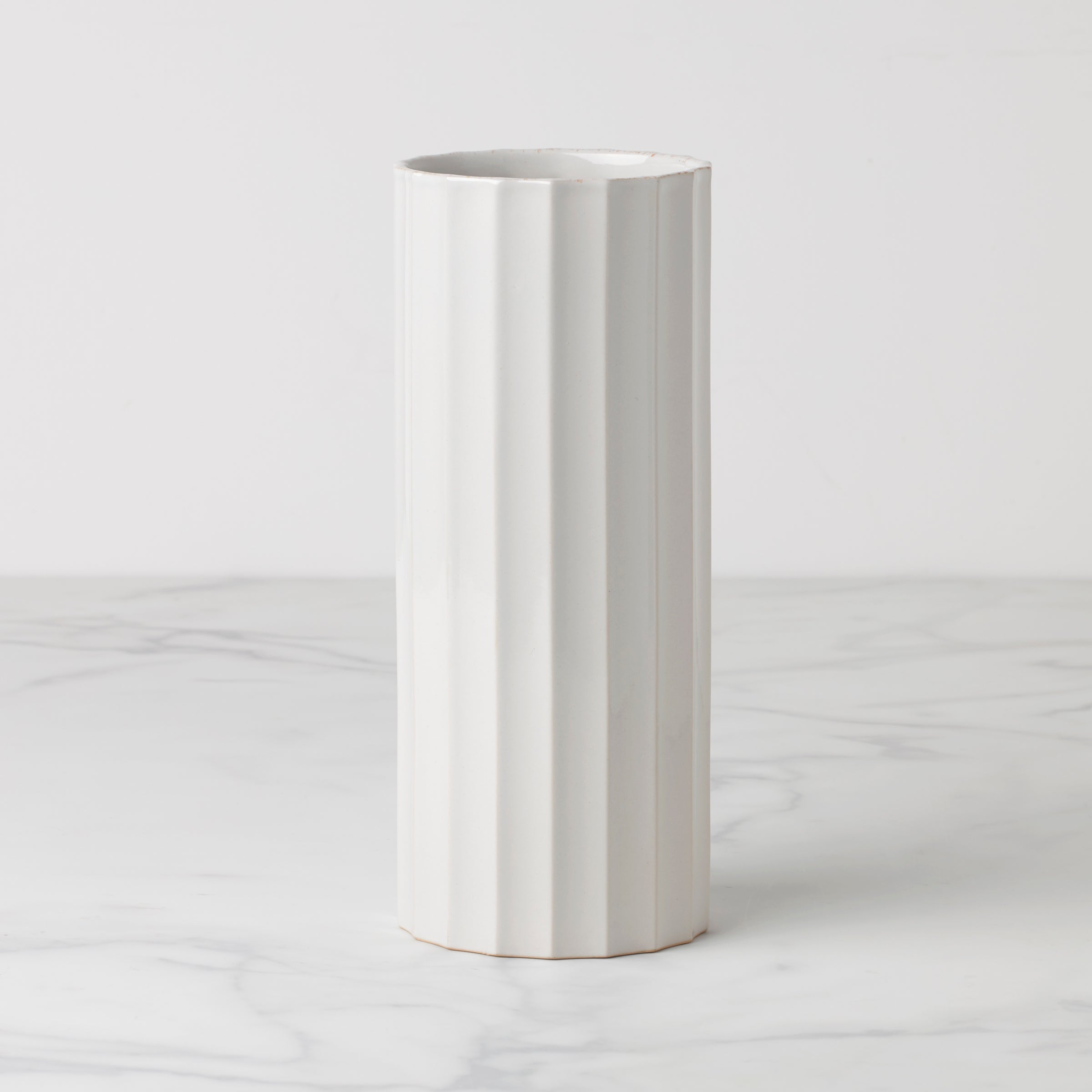 Lenox Westmore French Perle Scallop White Cylinder Vase