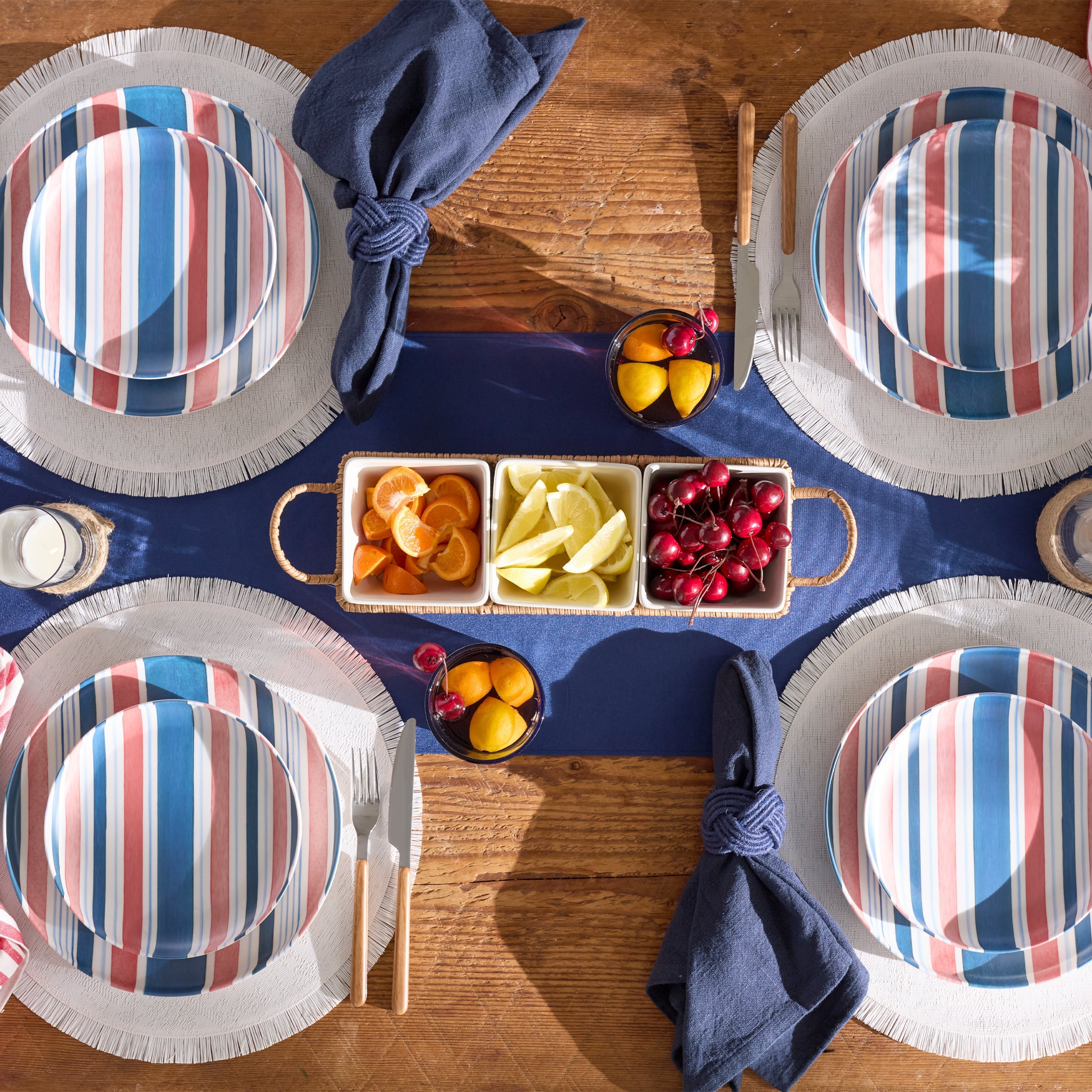 Lenox Westmore 24 Seven Melamine Stripe 12-Piece Dinnerware Set - Image 3