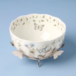 Alternative view of Lenox Westmore Butterfly Meadow 25th Anniversary Bowl with Stand