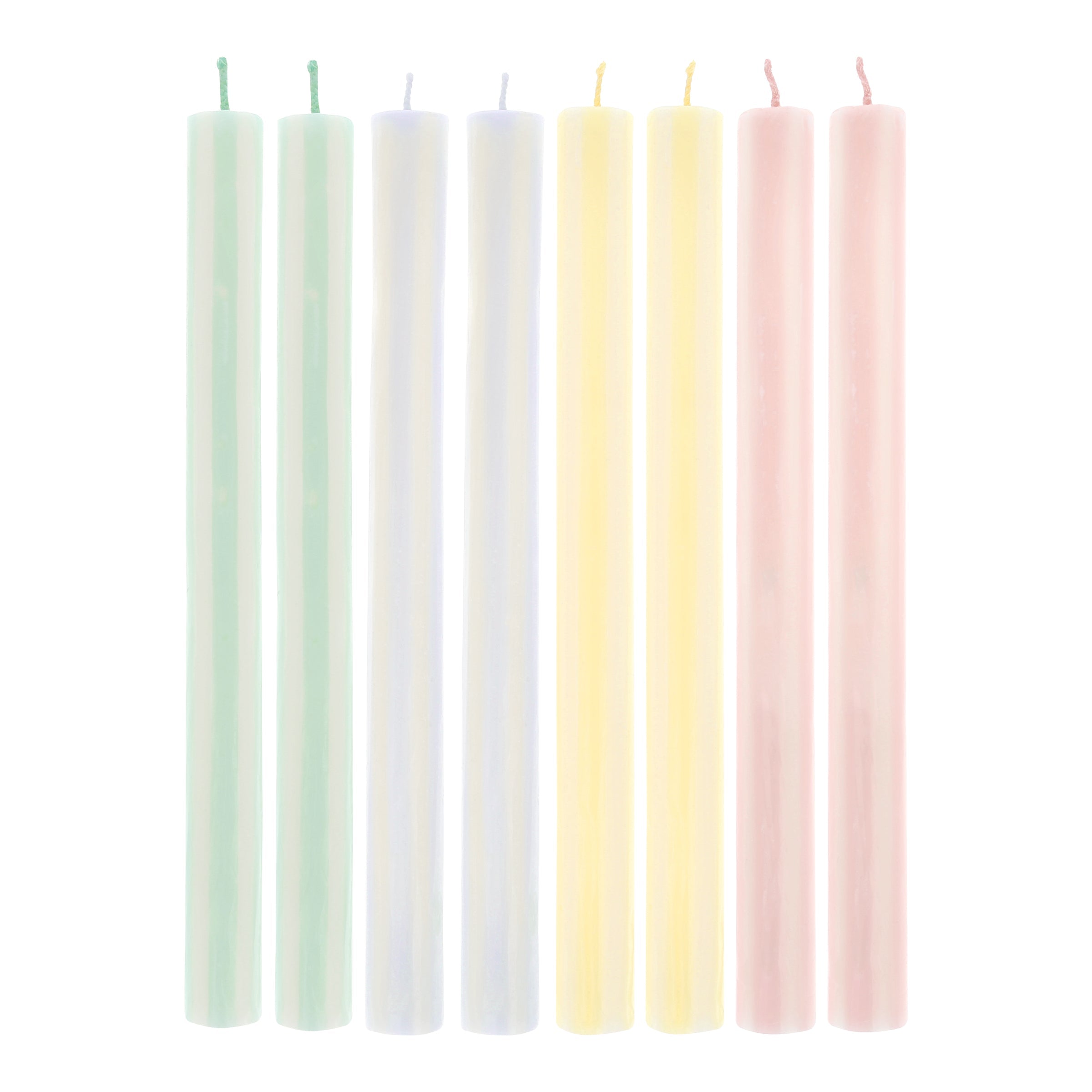 Lenox Westmore Pastel Striped Table Candles, Set of 8