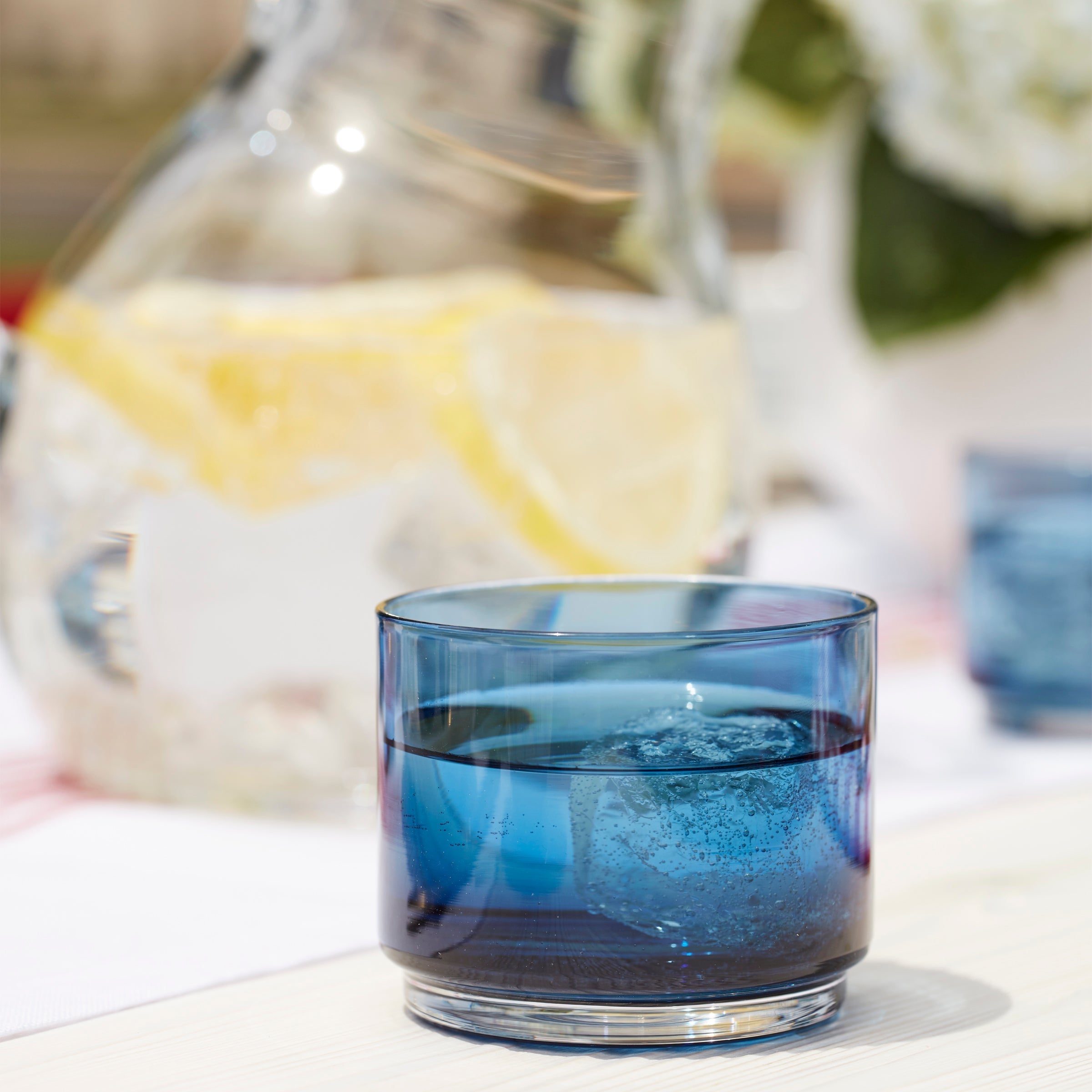 Lenox Westmore Tuscany Classics Stackable Blue Short Glasses, Set of 4 - Image 3