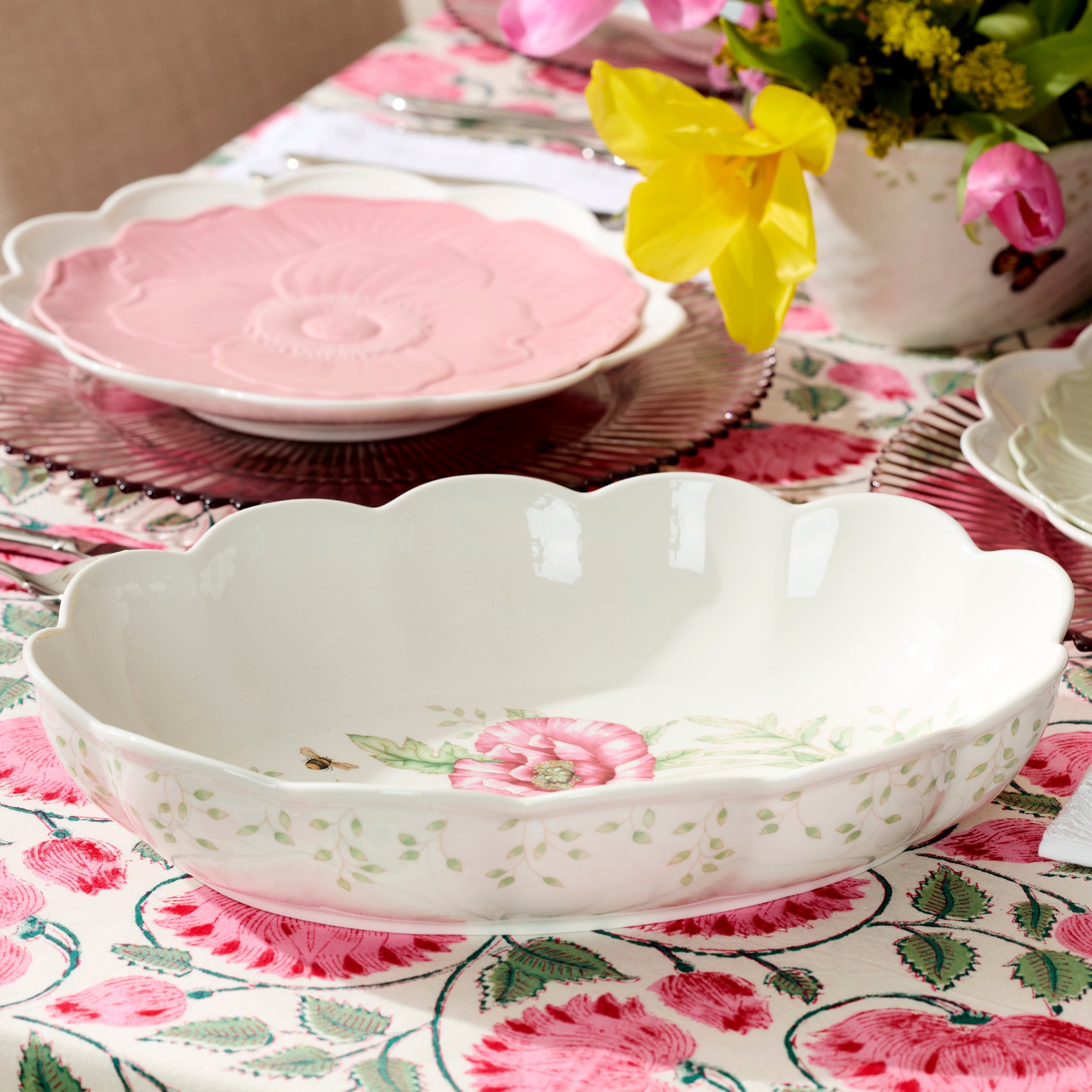Lenox Westmore Butterfly Meadow Scalloped Oval Baker - Image 4