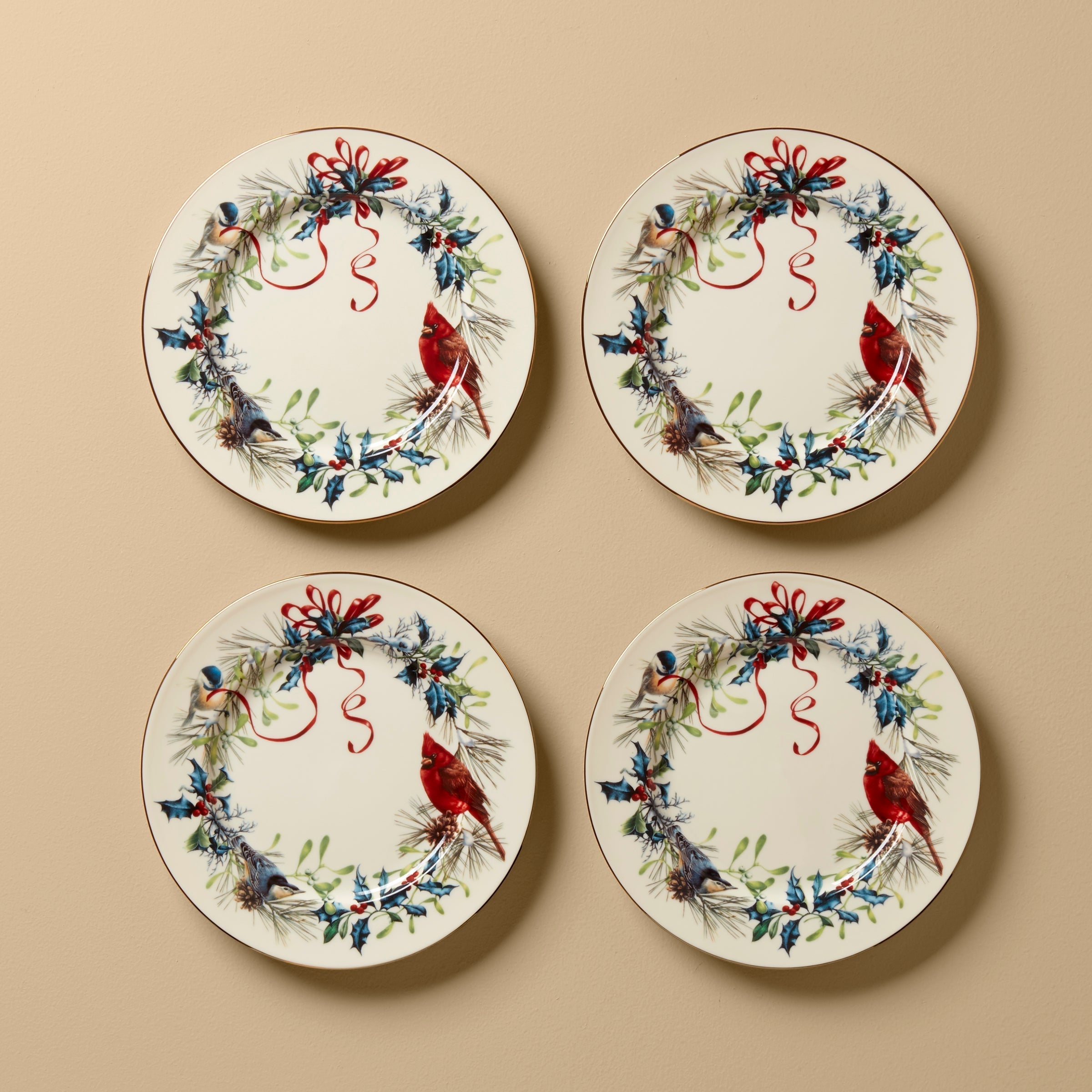Lenox Westmore Winter Greetings Salad Plates, Set of 4