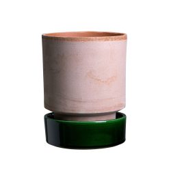 Alternative view of Lenox Westmore Hoff Raw Rosa & Glazed Emerald Green 8cm Pots, Set of 2
